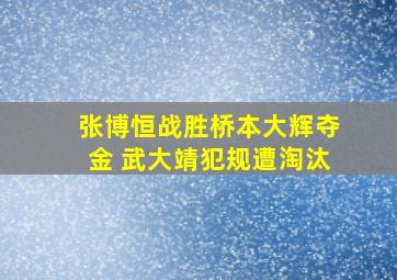 张博恒战胜桥本大辉夺金 武大靖犯规遭淘汰